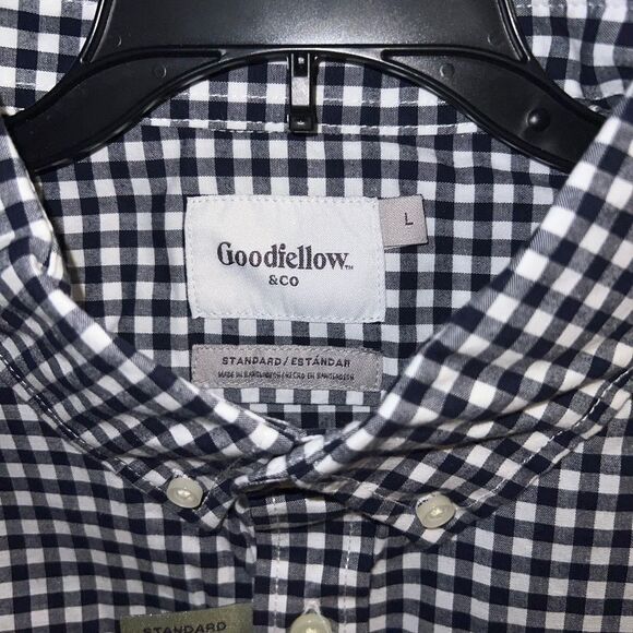 Goodfellow & Co Men’s Adaptive Button-Down Shirt | Navy & White | Size L | NWT - Picture 5 of 6